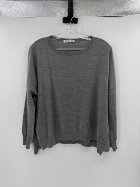 KASH Women's Wool/Cashmere/Silk Long Sleeve Sweater - Gray - 42